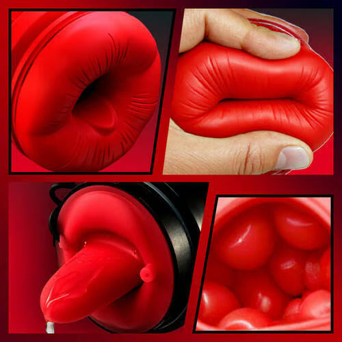 男性用オナホール 4つの吸引モード 7つの舌舐めパターン 音声機能とスマホホルダー付き