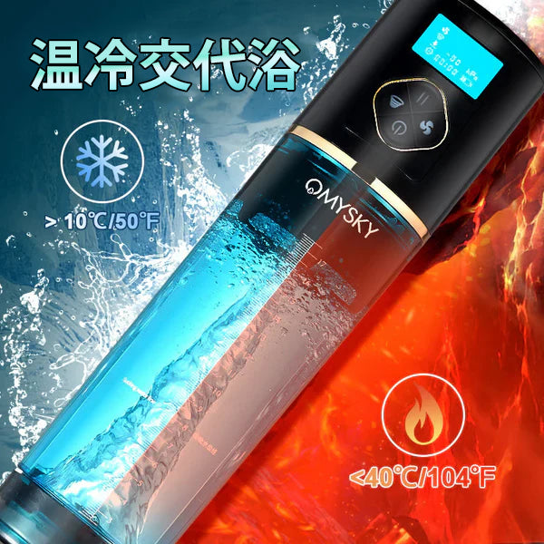 「ハイドロ・ヴォルテックス」次世代水圧式・完全自動ペニスポンプ|6種吸引&水流マッサージ・2-in-1悦楽機能付き・LEDデジタル計測・IPX7完全防水