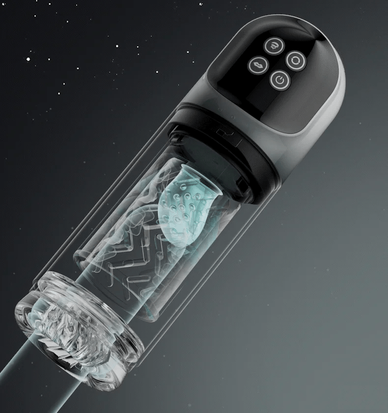 7回転×7吸引のW刺激 電動吸引回転ホール IPX7防水 透明舌舐め体験 電動ホール