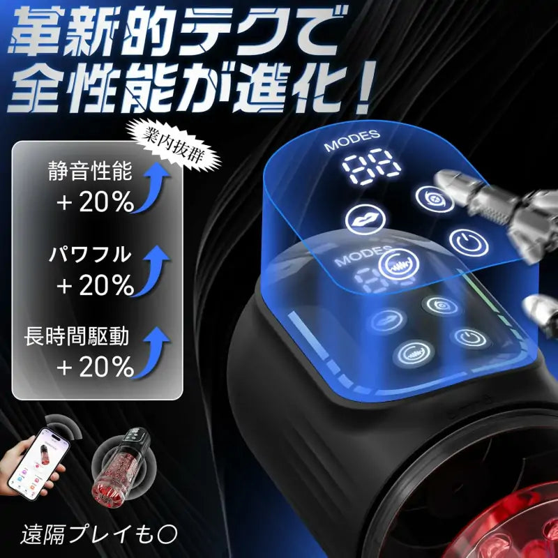 電動フェラシミュレーター – 正反回転、吸引&加熱機能、IPX6防水設計 リモコン操作