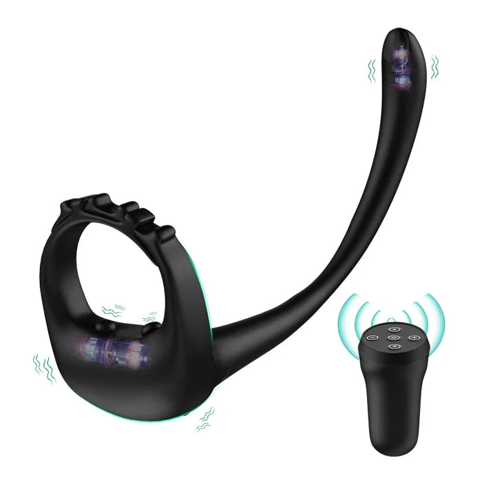 「トリニティプロ」3-in-1ペニスリング・前列腺マッサージャー 会陰刺激 双発独立モーター 4段階ベルト調節 無線リモコン 鎖精延時 完全防水