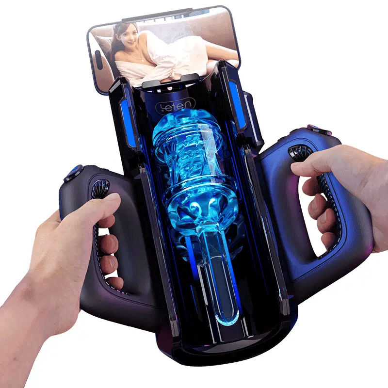 700発/分オーバーピストン×W仕様貫通ゲルスリーブ - 双手操縦ハンドル&スマホホルダー搭載の最高峰自動貫通オナホ
