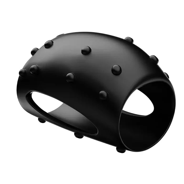「デュアルスリル」2-in-1ペニスリング&局部延長スリーブ 10種振動モード カップル共欢 Gスポット突起矩阵 液状シリコン 鎖精延時 完全防水