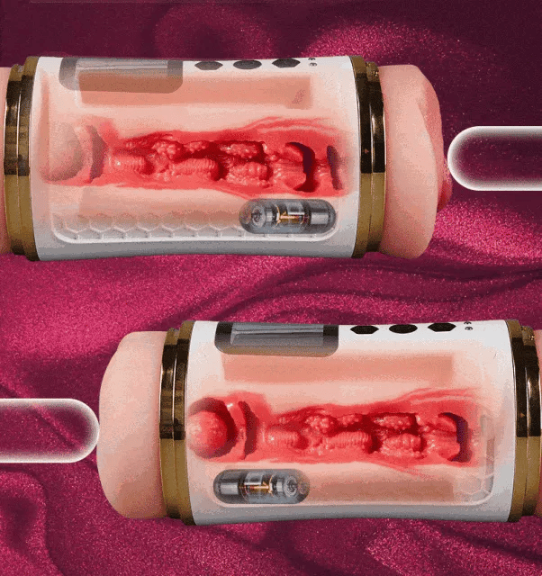 貫通式ダブル振動 10段階強力振動 IPX7防水 電動オナホール