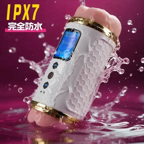 貫通式ダブル振動 10段階強力振動 IPX7防水 電動オナホール