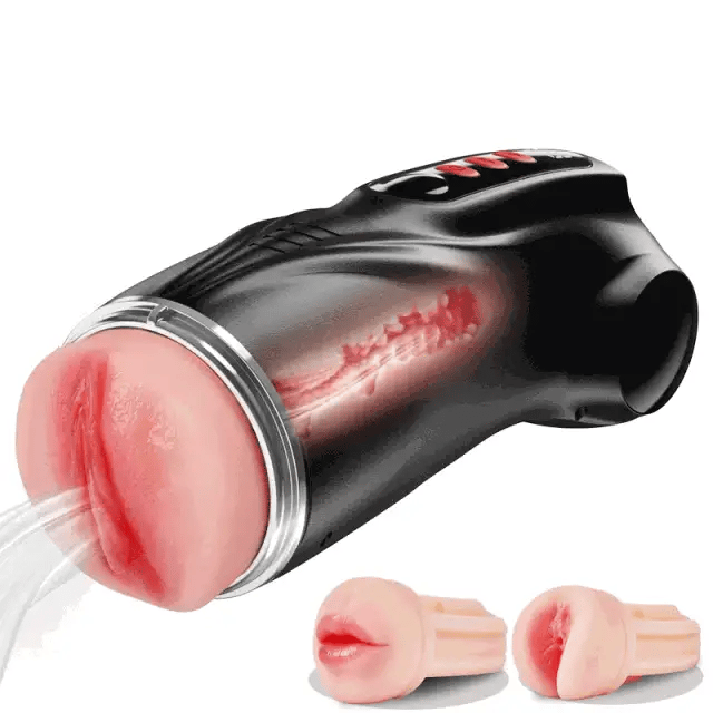 多機能電動オナホール 9 吸引×振動でリアルな快感 アナル＆口フェラ同時刺激 電動フェラホール