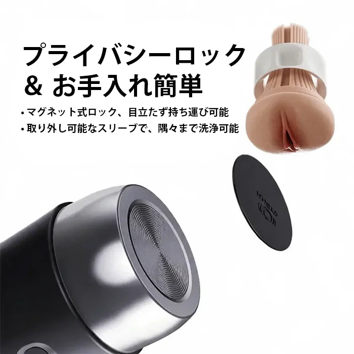 「センチネル」物理磁気プライバシーロック搭載・第2世代リアル筋肉収縮バキューム 7速振動×4速吸引 プレミアムシリコン オナホール