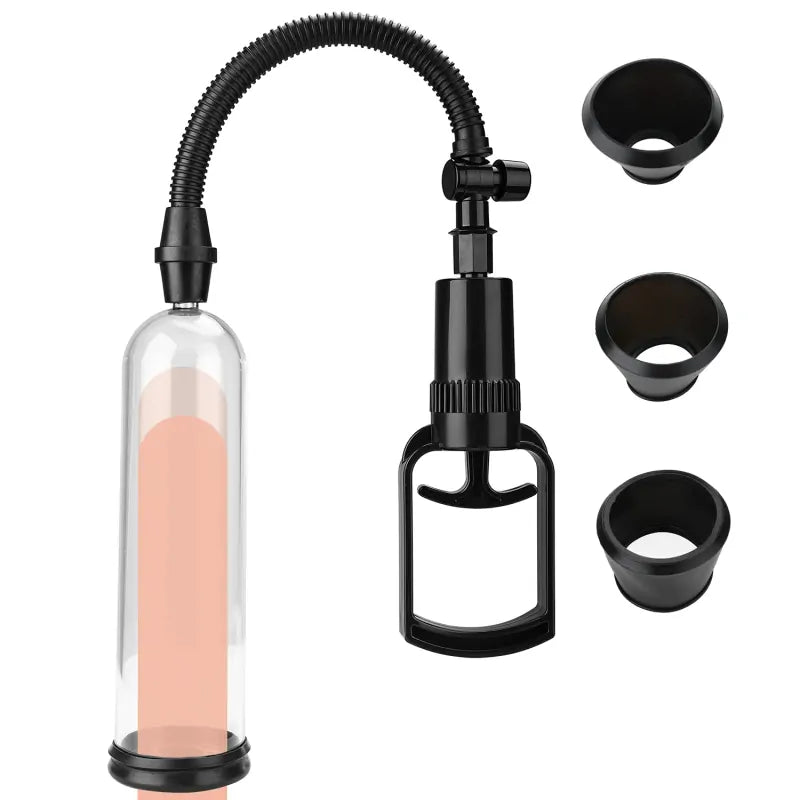 手動式ペニスポンプ 2個シリコンスリーブ付き