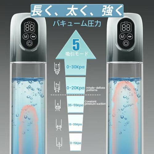 電動ペニス増大 ポンプ 5段階の吸引