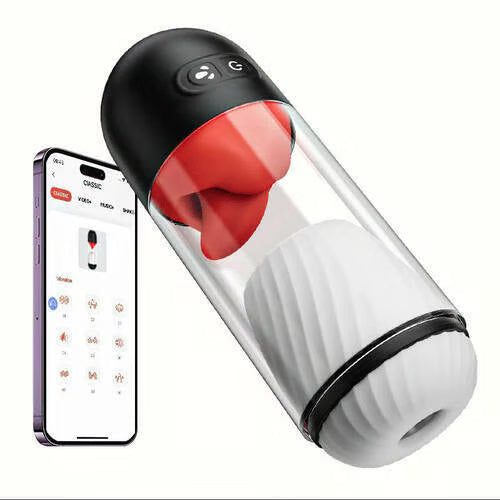 App遠隔コントロール×360°電動舌舐め - 9段階バイブ連動＆>90分超長駆動の次世代スマート遠隔オナホ