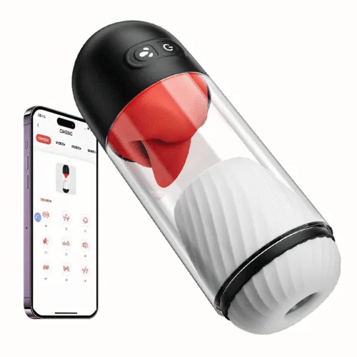 App遠隔コントロール×360°電動舌舐め - 9段階バイブ連動＆>90分超長駆動の次世代スマート遠隔オナホ