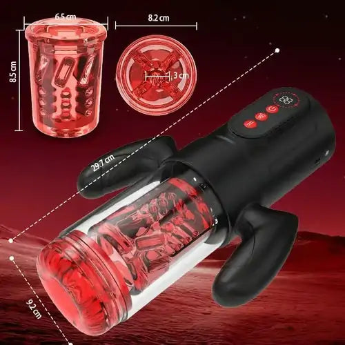 人気オナホール  電動オナホール 人気 ピストン 9吸引 回転 & 舌舐め ハンドルデザイン