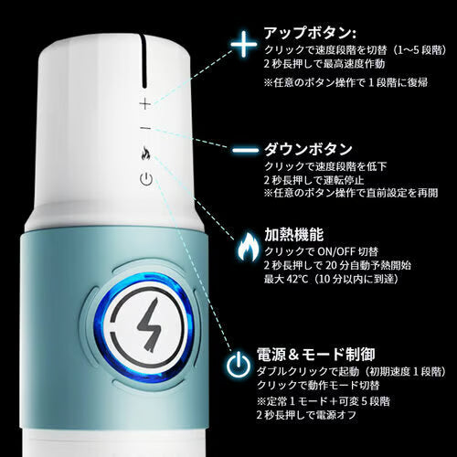 10道赤外線光能秒熱×550発ピストン - 紅光視覚エフェクト・55dB静音無刷モーター・自動抗菌防臭・10伸縮モード搭載の最高峰ピストンオナホ
