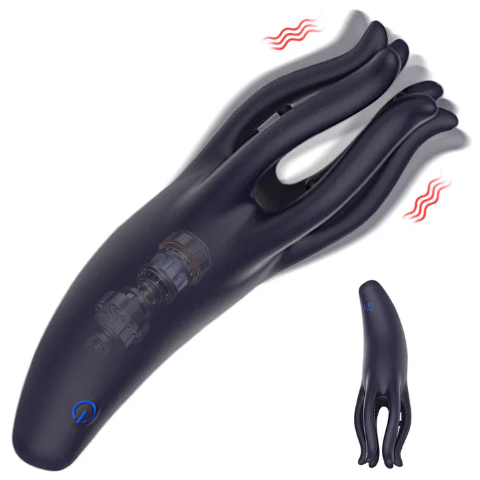 「テンタクルスリム」エルゴノミクス微弧型・360°タコ吸盤内紋 10種超振動マッサージ 2-in-1早漏克服スタミナ強化 完全防水 亀頭バイブ